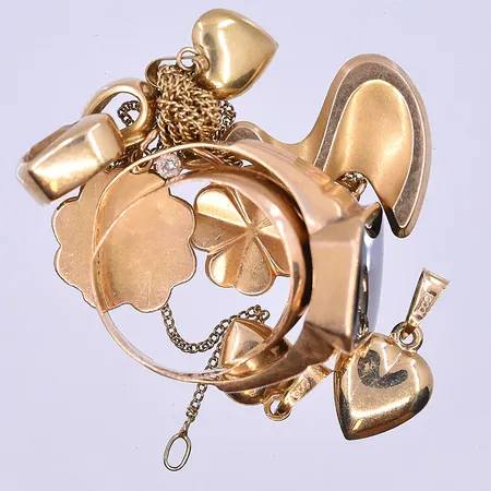 Diverse guld, 18K. Vikt: 14,8 g