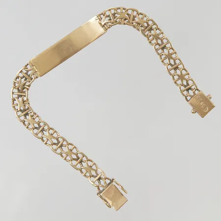 Armband graverad platta, 19,5cm gravyr 18K 19,2g.