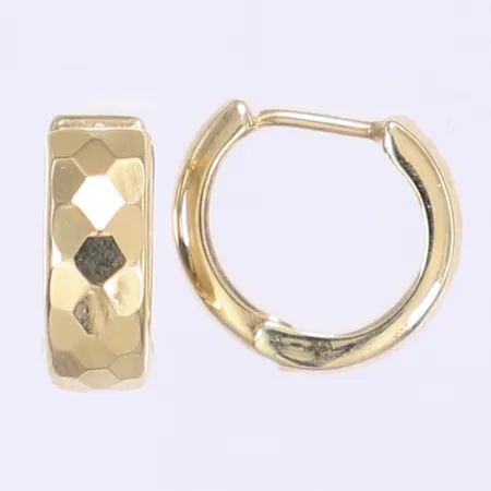 Ett par örhängen creoler Ø10mm bredd 4mm 18K Vikt: 1,4 g
