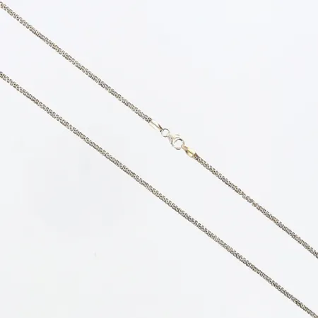 Kedja popcornlänk, längd 44cm, bredd: 2mm, vitguld, 18K Vikt: 7,5 g