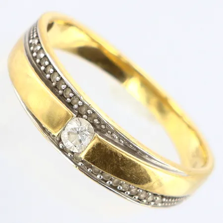 Ring med diamanter GHA, 21x00,1ct & 1x,10ct, stl:17, 18K Vikt: 2,6 g