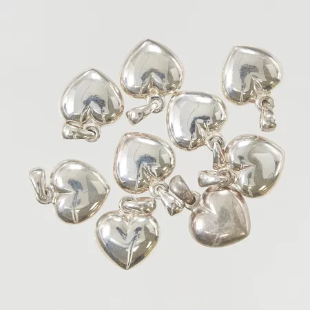 9 Hängen "hjärta" 12mm 925/1000 Silver 10,2g.