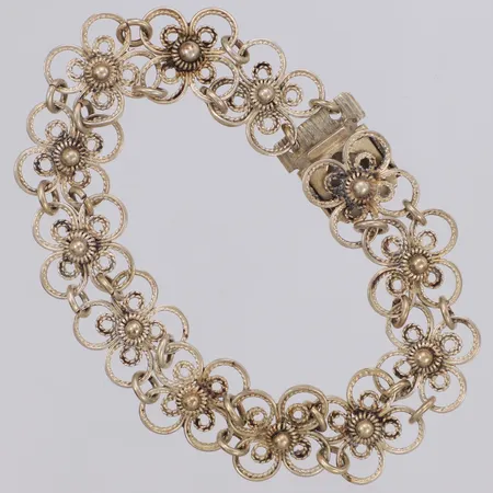 Armband i filigranarbete längd 17cm, bredd 12,4mm, 830/1000 silver Vikt: 12,6 g