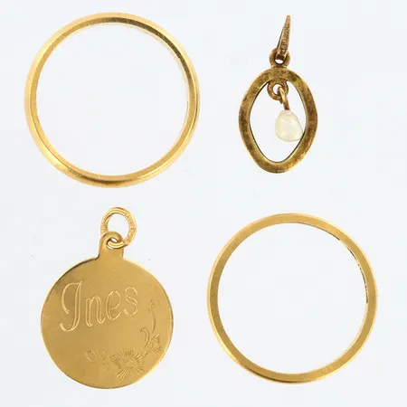 Diverse guld gravyr skev 18K Vikt: 7,6 g