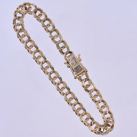 Armband Bismarck Guldfynd längd 17,5 cm, bredd 6 mm 18K. Vikt: 11,6 g