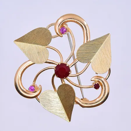 Brosch Ø43 mm, 18K. Vikt: 7 g
