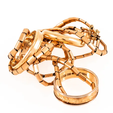 Diverse defekt guld 18K 28,7g.