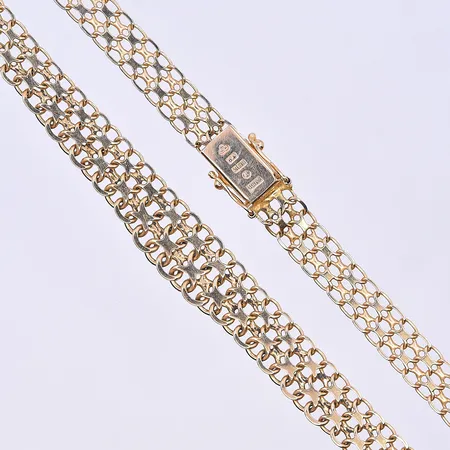 Collier doserad X-länk längd 45,5 cm, bredd 7-10 mm 18K. Vikt: 20,4 g