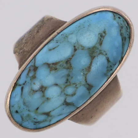 Ring med turkos stl:17¼, bredd 26,9mm, 830/1000 silver Vikt: 7,4 g