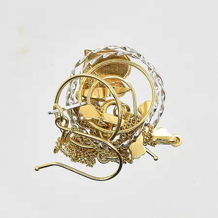 Diverse defekt guld med stenar, 18K. Vikt: 5 g