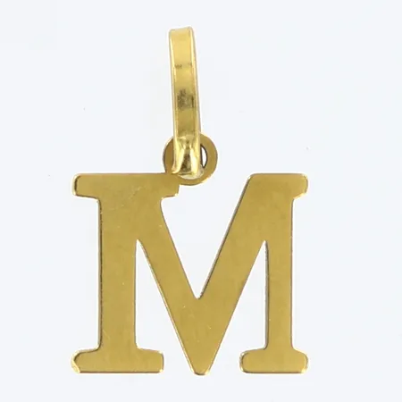 Hänge bokstav M 8x8mm 18K Vikt: 0,2 g