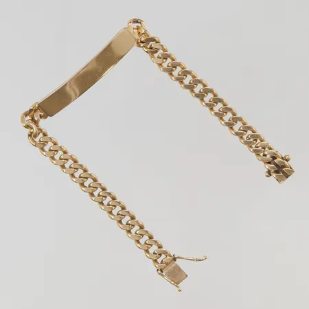 Armband pansar med platta 18cm bredd 6mm 18K 23,6g.