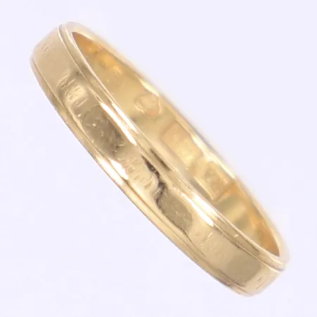 Ring slät stl:17 bredd 3mm svenska stämplar, gravyr, 18K Vikt: 2 g