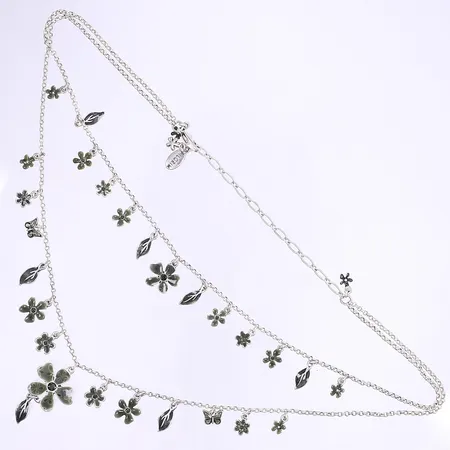 Halscollier blommor 37-45cm Pilgrim oädel metall 