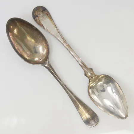2 Skedar, ca 20cm 830/1000 Silver 77,3g.