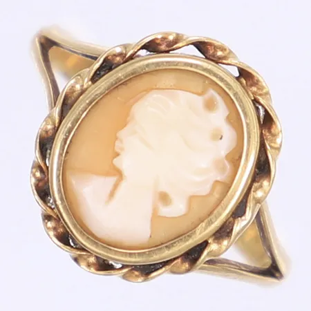 Ring med camé stl:18 bredd 2-14mm svenska stämplar 18K Bruttovikt: 2,9g Vikt: 2,9 g