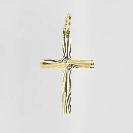 Hänge kors längd 32 mm, bredd 18 mm, 18K. Vikt: 0,4 g