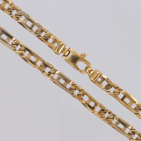 Kedja längd 51cm, bredd 4mm, tvåfärgad, 18K Vikt: 24,2 g
