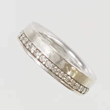 Ring stl:15½ vita stenar 925/1000 Silver 5,4g.