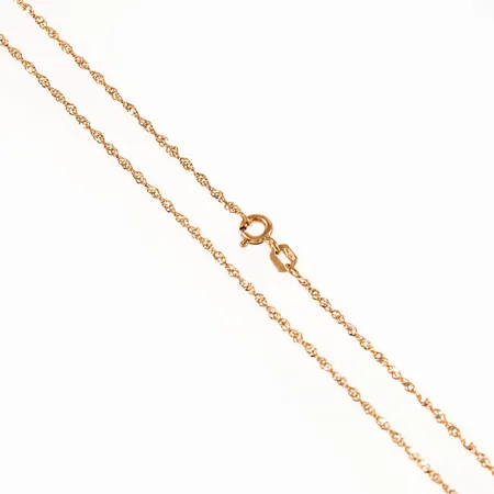 Kedja Guldfynd Singapore längd 43cm bredd 1,5mm, 18K 1,7g.