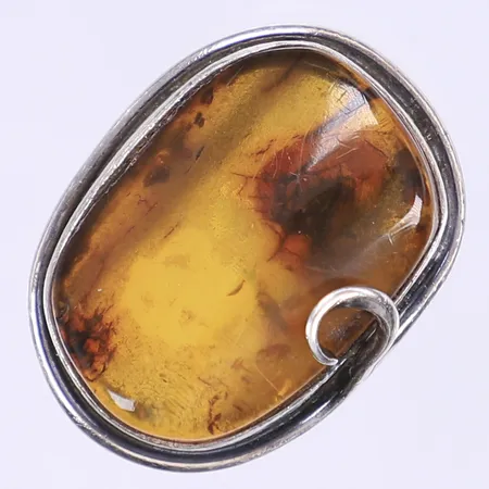 Ring med bärnsten stl:18 bredd 3-28mm 925/1000 silver Vikt: 12,3 g