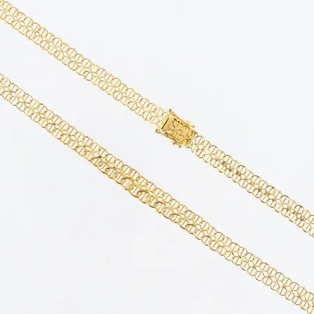 Collier X-länk doserad GHA längd: 43cm, bredd: 6-7mm, 18K Vikt: 12,9 g