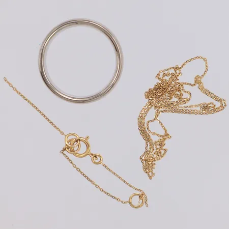 Ring stl:16, bredd 7mm, gravyr, Kedja defekt, 18K Vikt: 10,5 g