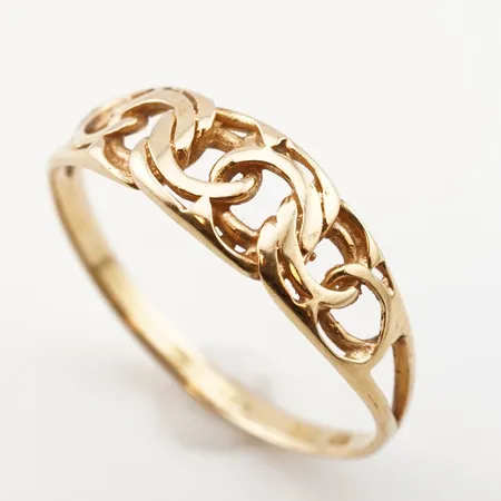 Ring bismarck, srl 18½(58), bredd 6mm, 18k Vikt: 1,7 g