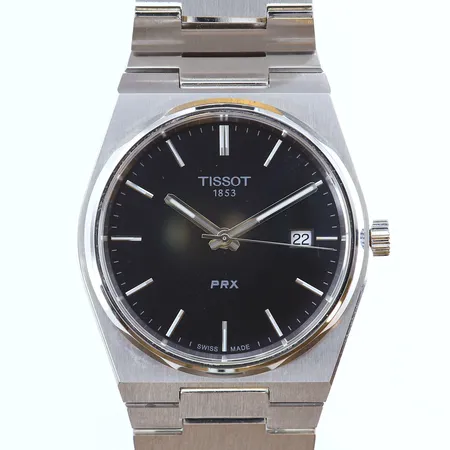 Herrur Tissot PRX Powermatic 80 stål quartz Ø40mm ref-nr: T137.407.11.051.00 serie-nr: WXA 1UX WRW svart urtavla garantikort manual box ytterkartong repor. 