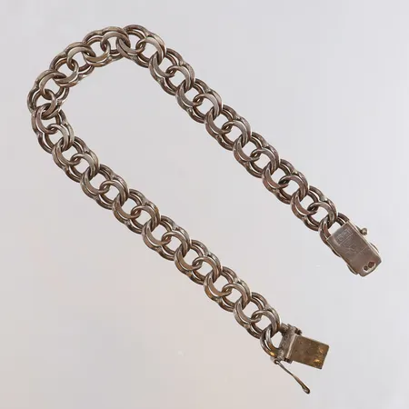 Armband Bismarck längd 19,5cm bredd 9mm Silver 830/1000.  Vikt: 17,7 g