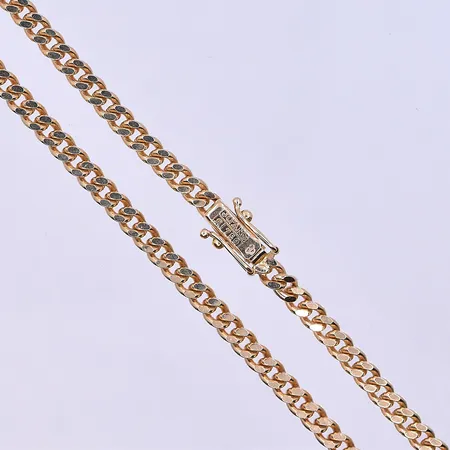 Kedja Pansar längd 70,5 cm, bredd 4mm 18K. Vikt: 38,5 g