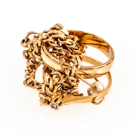 Diverse defekt/graverat guld 18K 13,8g.