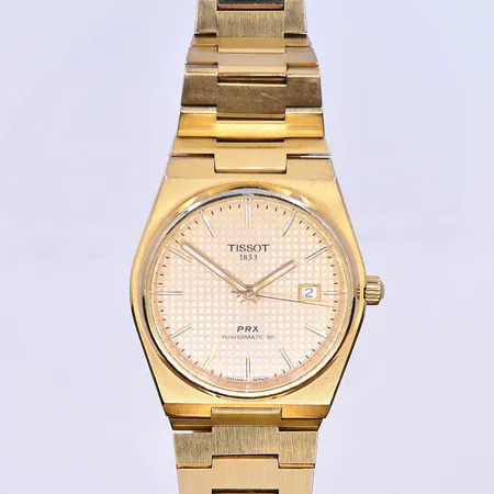 Herrur Tissot Powermatic 80 automat datum Ø40 mm, T137407A fungerar vid testtillfället och inga tillbehör stål.