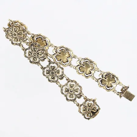 Armband med markasiter längd 19cm, bredd 14mm, saknar säkerhetsåtta, 835/1000 silver Vikt: 20,6 g