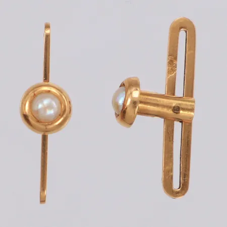 Skjortknappar med odlade pärlor, 20x10mm, 18K Vikt: 1,9 g