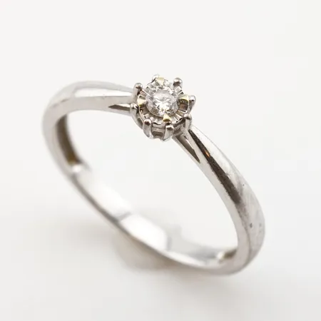Ring m diamant ca 0,05ct, vitguld, stl 16(51), 18k Vikt: 1,7 g