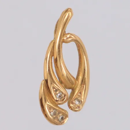 Hänge med diamanter 4xca 0,01ct, 21x10mm, 18K Vikt: 1,5 g