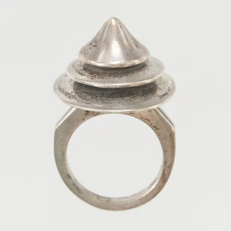 Ring stl:16 bredd 22mm, Ge-Kå-Smyckek G Kaplan år 1967, 830/1000 Silver 9,6g.