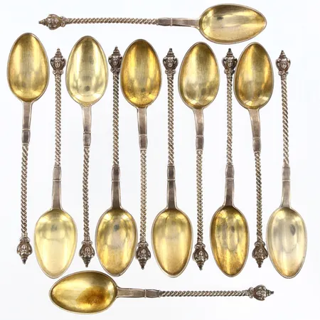 12 Skedar längd 11,5cm, 830/1000 Silver Vikt: 114,2 g
