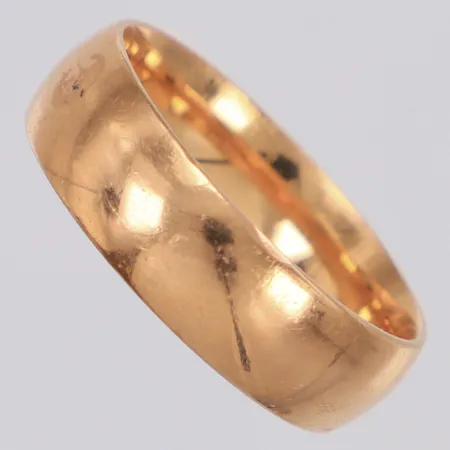 Ring slät stl:18, bredd 6mm, ograverad, 18K Vikt: 6 g