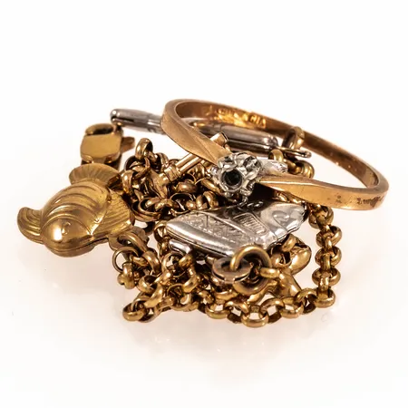 Diverse defekt guld 18K 7,9g.