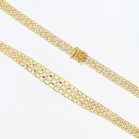 Collier x-länk docerad med stav, längd: 45cm, bredd: 7-13mm, 18K Vikt: 28,5 g