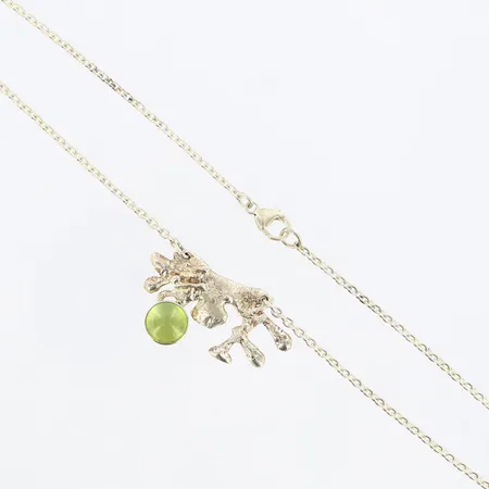Collier med grön sten längd 50cm, bredd: 2mm, 925/1000 Silver Vikt: 18,4 g