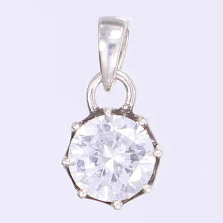 Hänge med vit sten 19x10mm 925/1000 silver Vikt: 1,6 g
