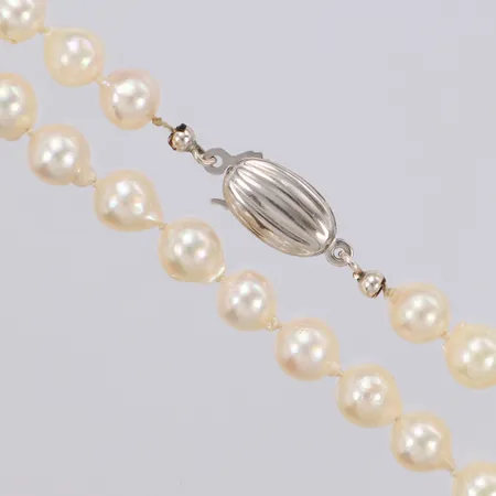 Collier med odlade sötvattenspärlor längd 54,5cm, bredd 7mm, silverlås, 925/1000 silver bruttovikt 29,3g Vikt: 0 g