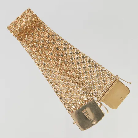 Armband x-länk med stav 19cm bredd 22mm 18K 42,6g.