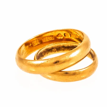 2 släta ringar med gravyr 23K 9,0g.