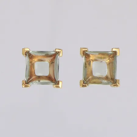 Örhängen med gröna stenar och diamanter 32xca 0,005ct, bredd 11mm, 18K Vikt: 4 g