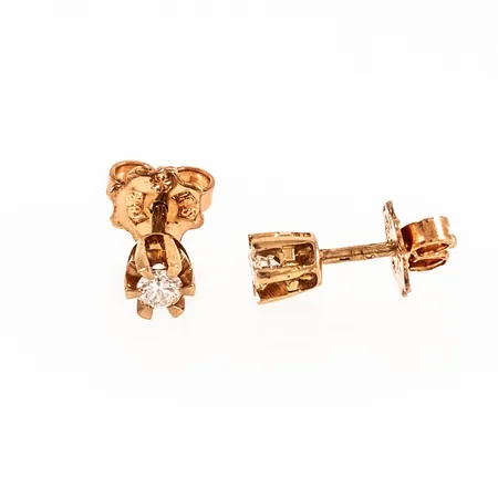 Stjärnringen Örhängen "Pallas" med två briljantslipade diamanter á 0,08ct (Tw/si) Ø4,2mm, certifikat Stjärnringen medföljer, utgången modell, 18K 1,1g.