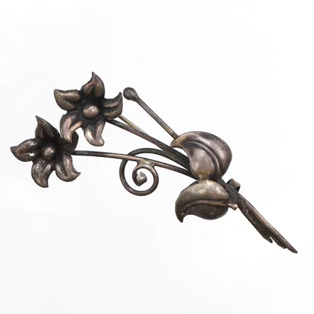 Brosch i form av blommor, 70x30mm, 830/1000 silver Vikt: 6,8 g